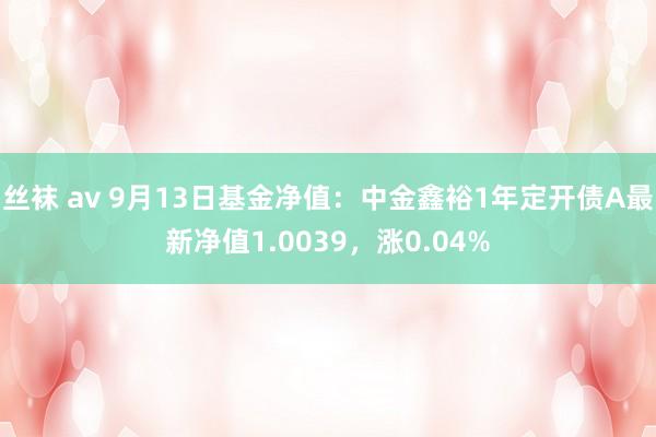 丝袜 av 9月13日基金净值：中金鑫裕1年定开债A最新净值1.0039，涨0.04%