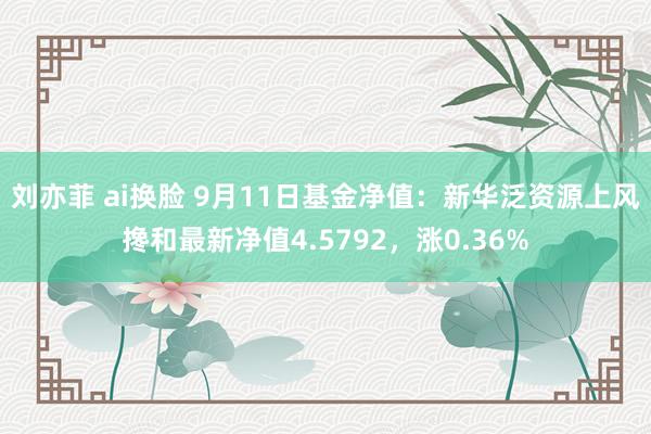 刘亦菲 ai换脸 9月11日基金净值：新华泛资源上风搀和最新净值4.5792，涨0.36%