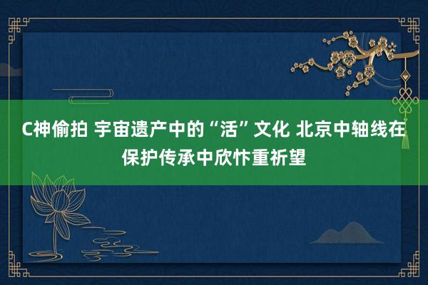 C神偷拍 宇宙遗产中的“活”文化 北京中轴线在保护传承中欣忭重祈望