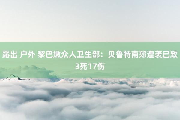 露出 户外 黎巴嫩众人卫生部：贝鲁特南郊遭袭已致3死17伤