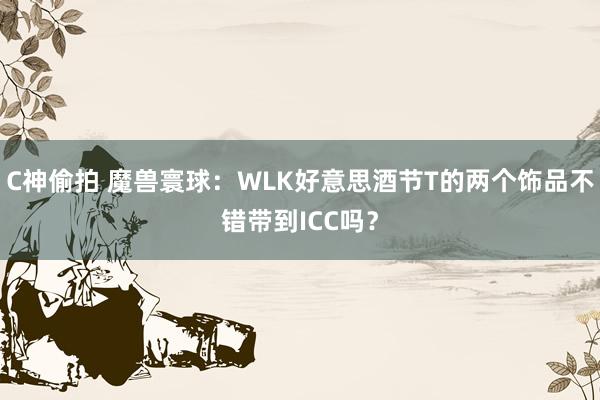 C神偷拍 魔兽寰球：WLK好意思酒节T的两个饰品不错带到ICC吗？