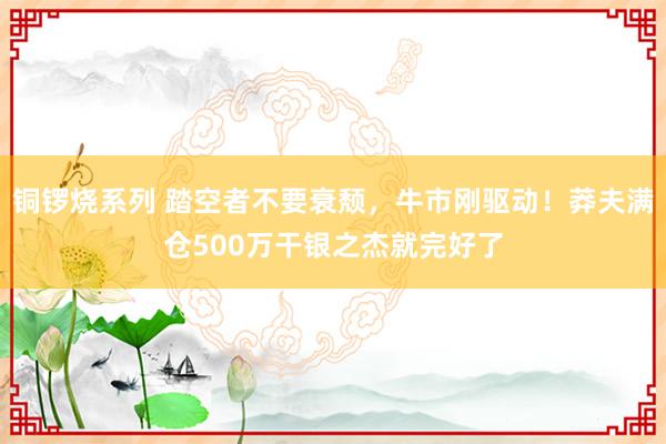 铜锣烧系列 踏空者不要衰颓，牛市刚驱动！莽夫满仓500万干银之杰就完好了