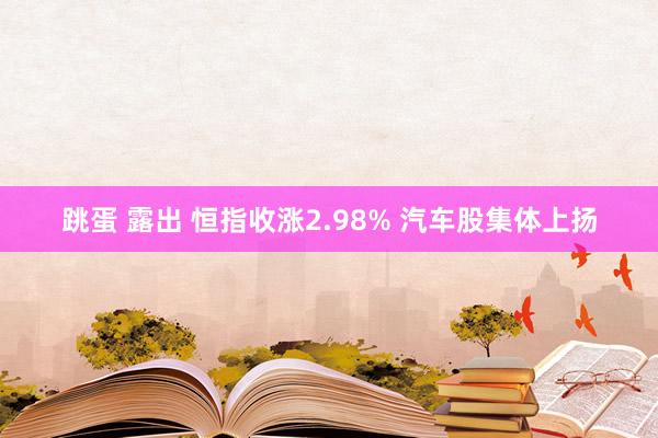 跳蛋 露出 恒指收涨2.98% 汽车股集体上扬