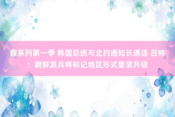 鑫系列第一季 韩国总统与北约通知长通话 吕特：朝鲜派兵将标记地区形式要紧升级