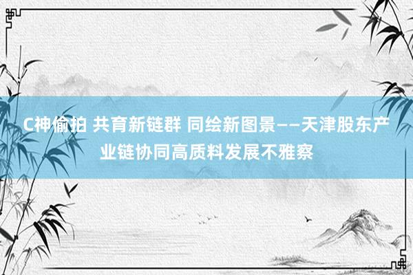 C神偷拍 共育新链群 同绘新图景——天津股东产业链协同高质料发展不雅察