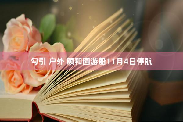 勾引 户外 颐和园游船11月4日停航