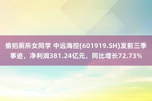 偷拍厕所女同学 中远海控(601919.SH)发前三季事迹，净利润381.24亿元，同比增长72.73%