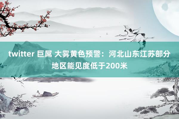 twitter 巨屌 大雾黄色预警：河北山东江苏部分地区能见度低于200米