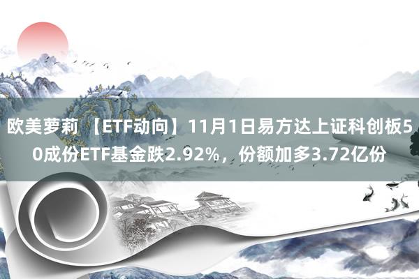 欧美萝莉 【ETF动向】11月1日易方达上证科创板50成份ETF基金跌2.92%，份额加多3.72亿份