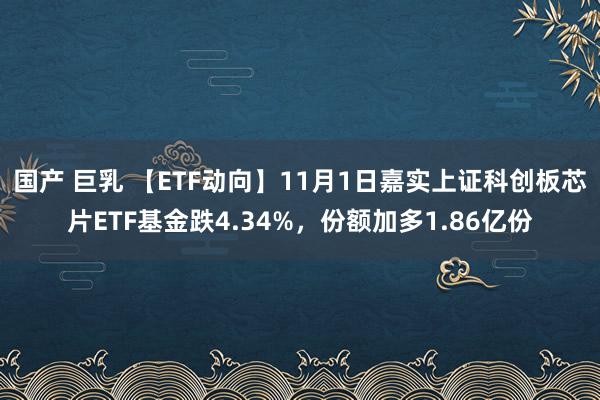 国产 巨乳 【ETF动向】11月1日嘉实上证科创板芯片ETF基金跌4.34%，份额加多1.86亿份