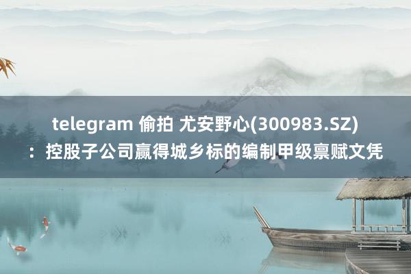 telegram 偷拍 尤安野心(300983.SZ)：控股子公司赢得城乡标的编制甲级禀赋文凭