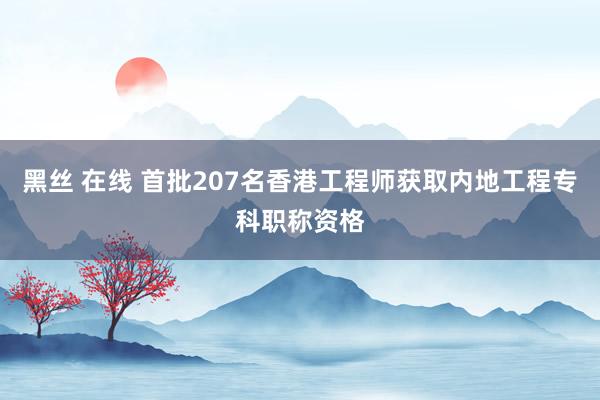 黑丝 在线 首批207名香港工程师获取内地工程专科职称资格