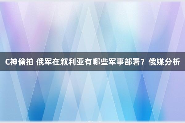 C神偷拍 俄军在叙利亚有哪些军事部署？俄媒分析