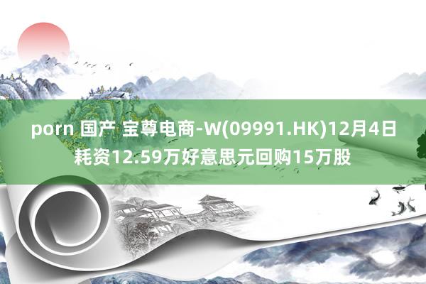 porn 国产 宝尊电商-W(09991.HK)12月4日耗资12.59万好意思元回购15万股