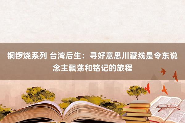 铜锣烧系列 台湾后生：寻好意思川藏线是令东说念主飘荡和铭记的旅程