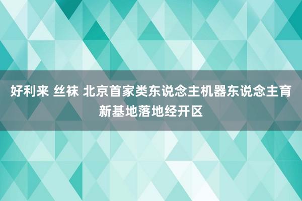 好利来 丝袜 北京首家类东说念主机器东说念主育新基地落地经开区