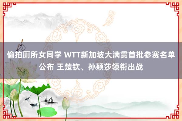 偷拍厕所女同学 WTT新加坡大满贯首批参赛名单公布 王楚钦、孙颖莎领衔出战