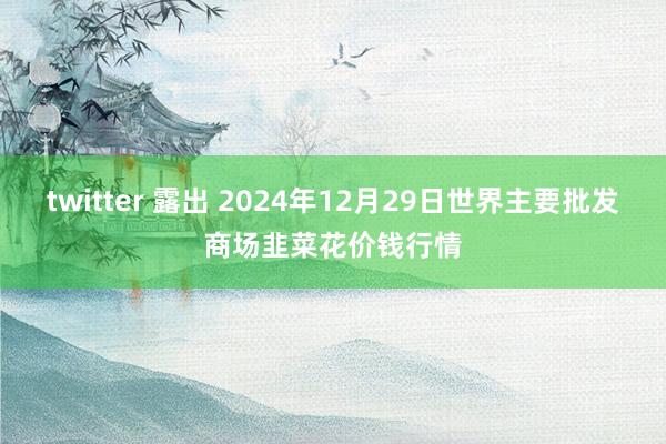 twitter 露出 2024年12月29日世界主要批发商场韭菜花价钱行情