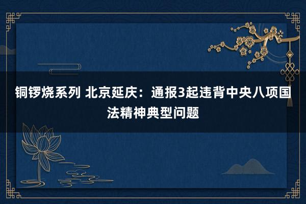 铜锣烧系列 北京延庆：通报3起违背中央八项国法精神典型问题