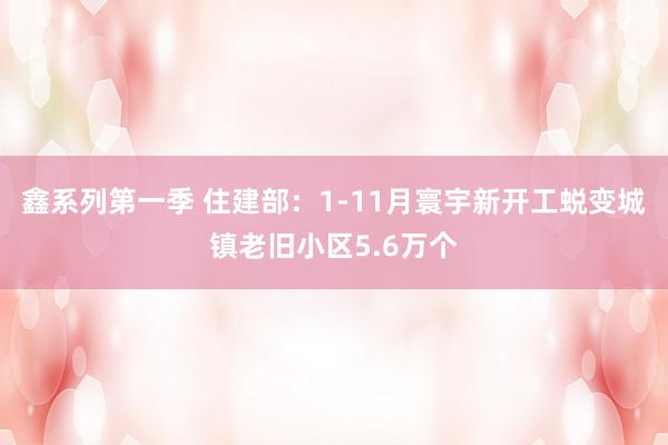 鑫系列第一季 住建部：1-11月寰宇新开工蜕变城镇老旧小区5.6万个