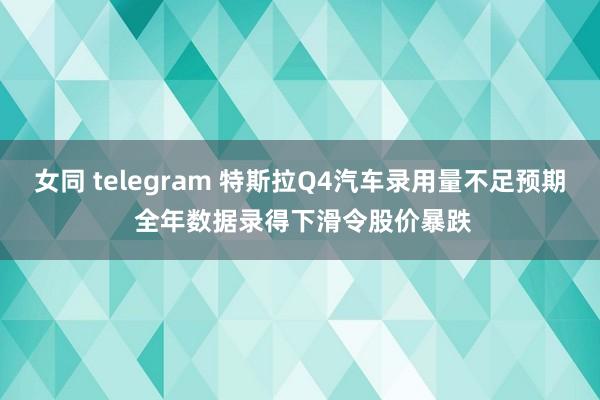 女同 telegram 特斯拉Q4汽车录用量不足预期 全年数据录得下滑令股价暴跌