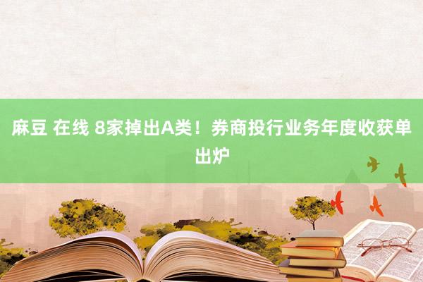 麻豆 在线 8家掉出A类！券商投行业务年度收获单出炉