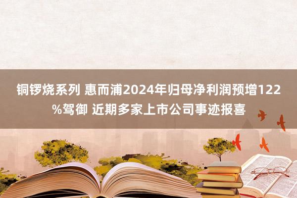 铜锣烧系列 惠而浦2024年归母净利润预增122%驾御 近期多家上市公司事迹报喜