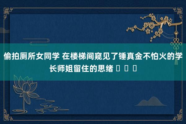 偷拍厕所女同学 在楼梯间窥见了锤真金不怕火的学长师姐留住的思绪 ​​​