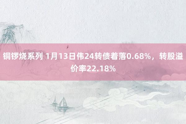 铜锣烧系列 1月13日伟24转债着落0.68%，转股溢价率22.18%