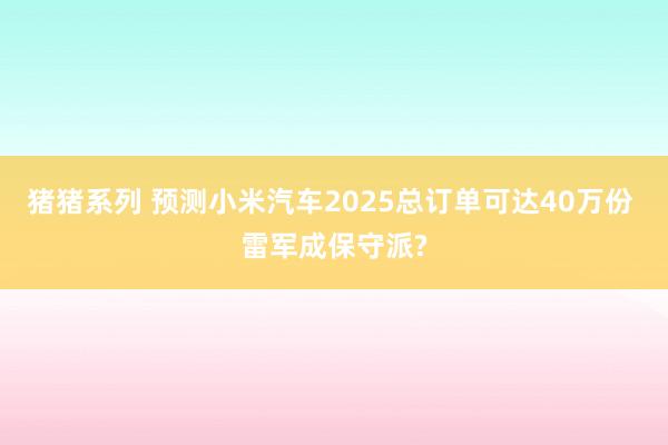 猪猪系列 预测小米汽车2025总订单可达40万份 雷军成保守派?